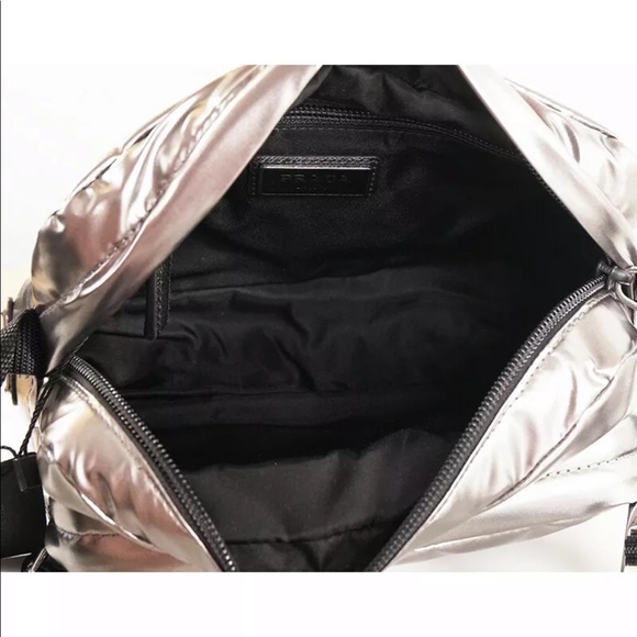 Auth NWT PRADA Silver Fabric Futuristic Bag - Picture 8 of 11